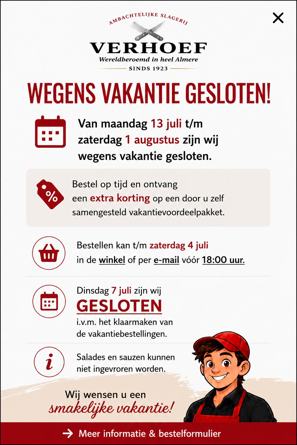 Popup vakantie